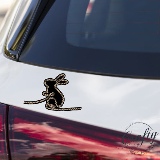 Subtle Rope Bunny Car Magnet