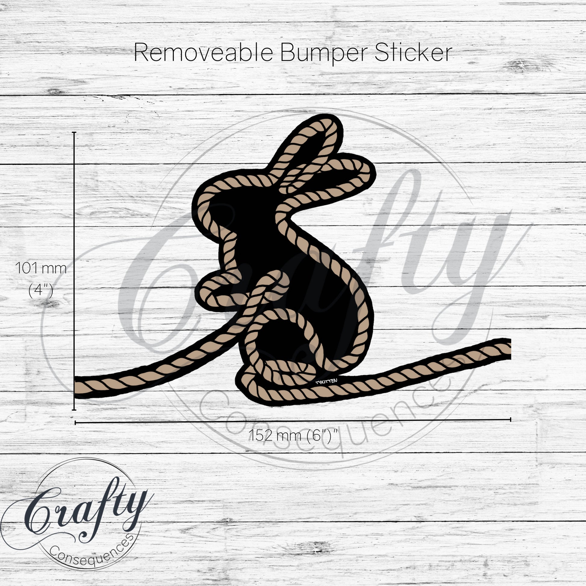 Subtle Rope Bunny Car Magnet