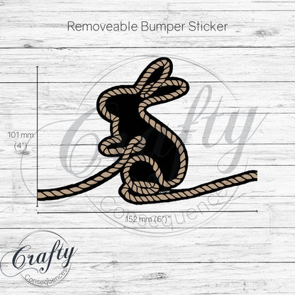 Subtle Rope Bunny Car Magnet